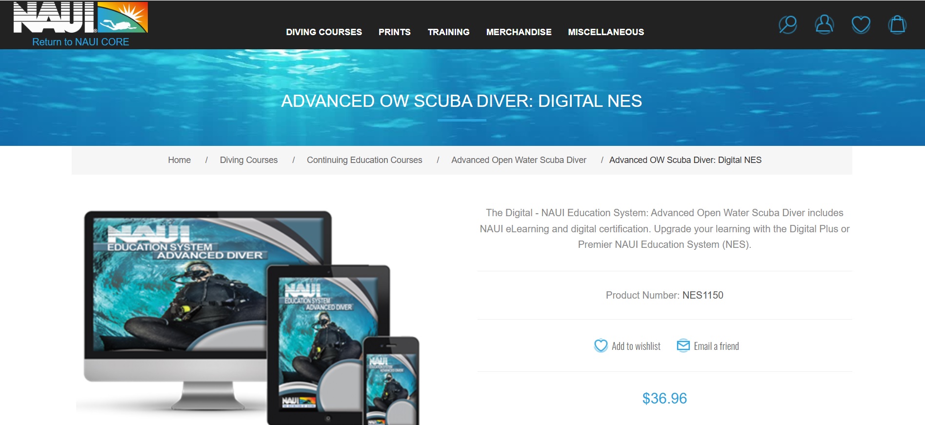 NAUI Advanced course 36.96 usd